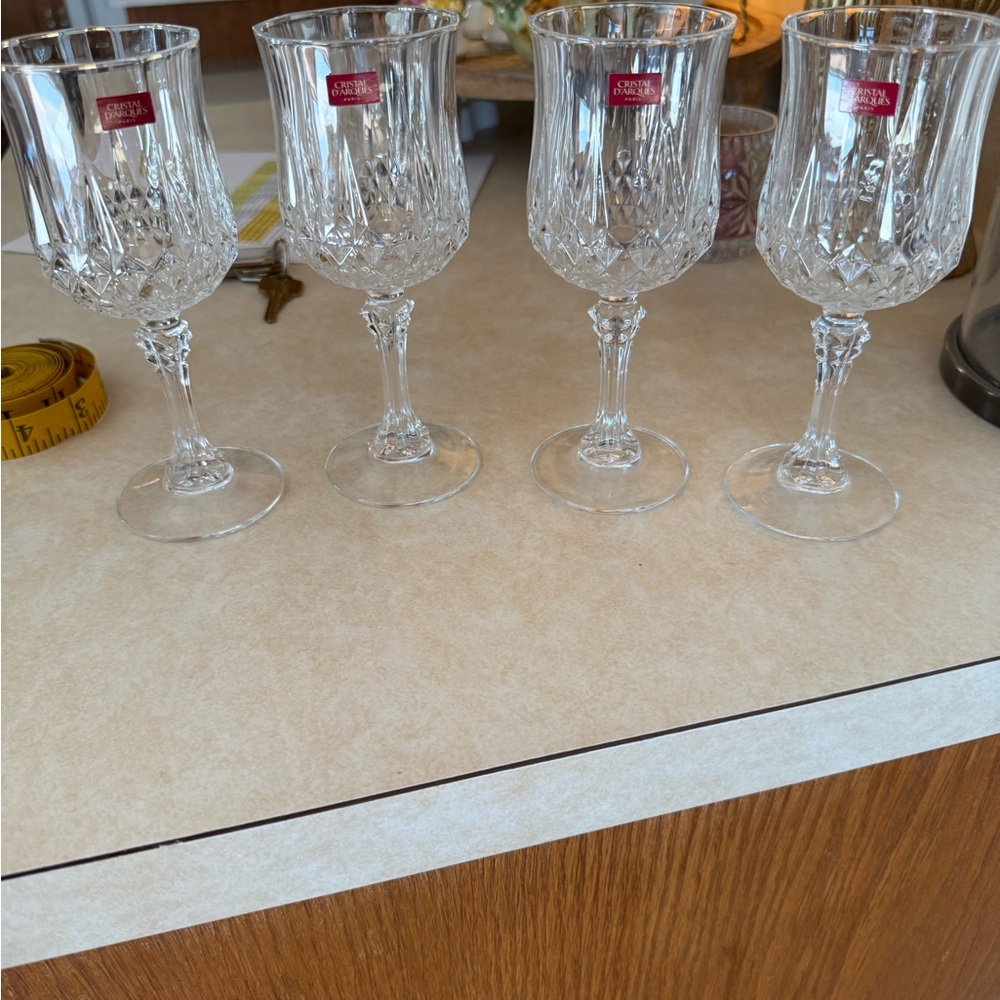 Clear Crystal Wine Goblets - Set of 4 - Picture 3 of 6
